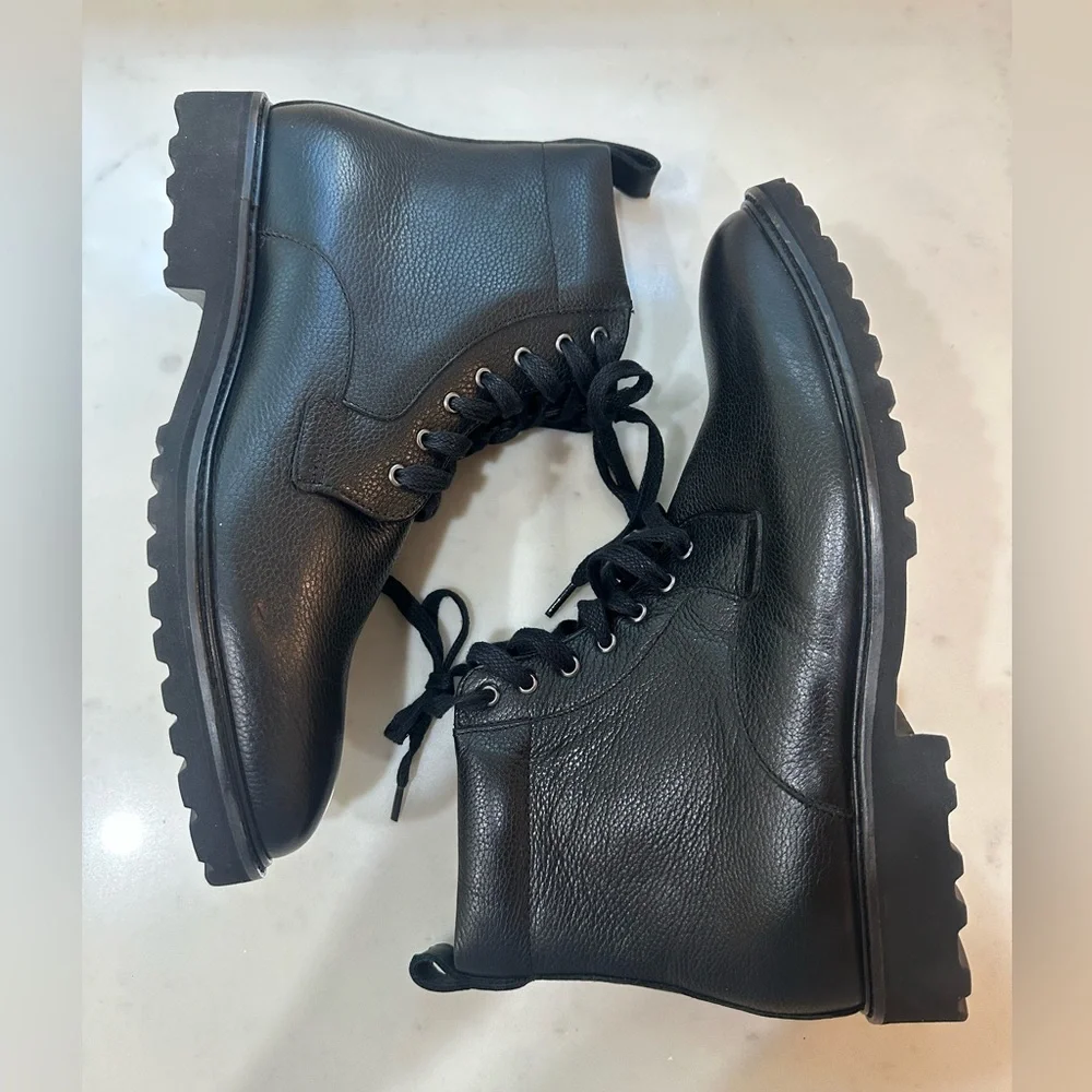 Donald Pliner James Pebbled Leather Lace-Up Boots Size 9 Men’s Designer Ankle